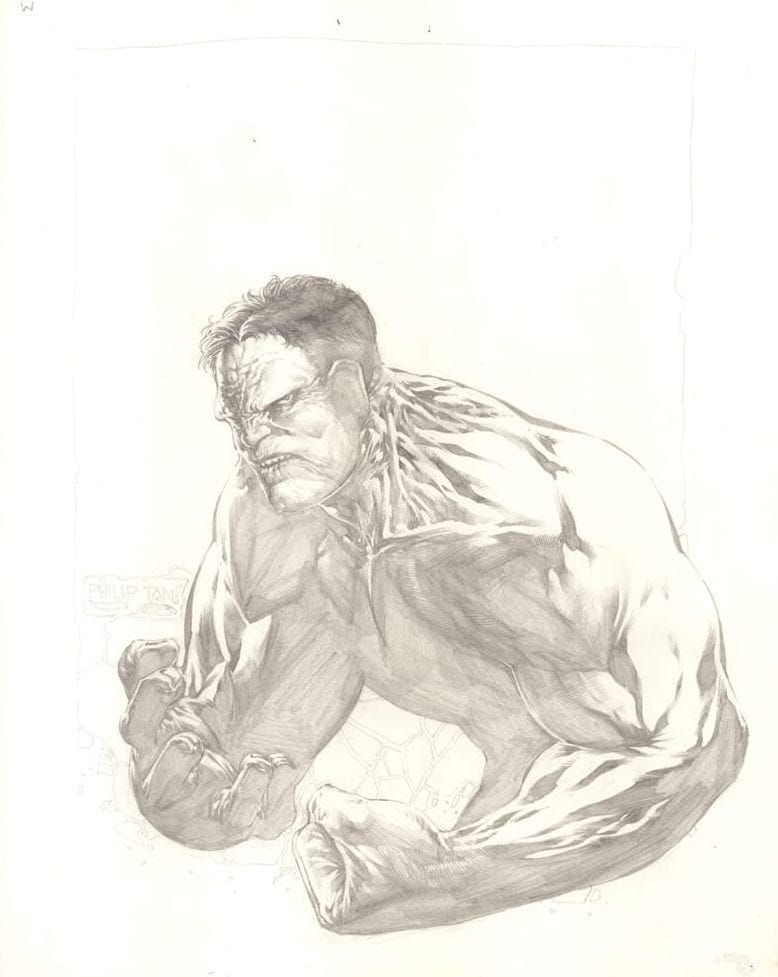 Hulk sketch by Philip Tan for sale in The Panel | Nerd Crawler