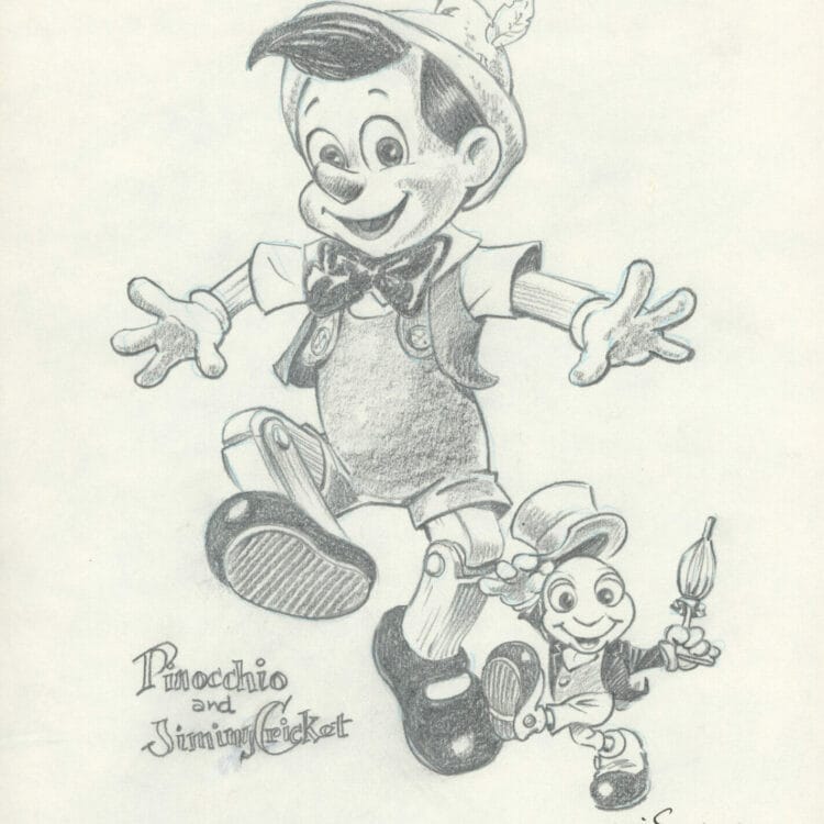 Pinocchio & Jiminy Cricket by Marie Severin.