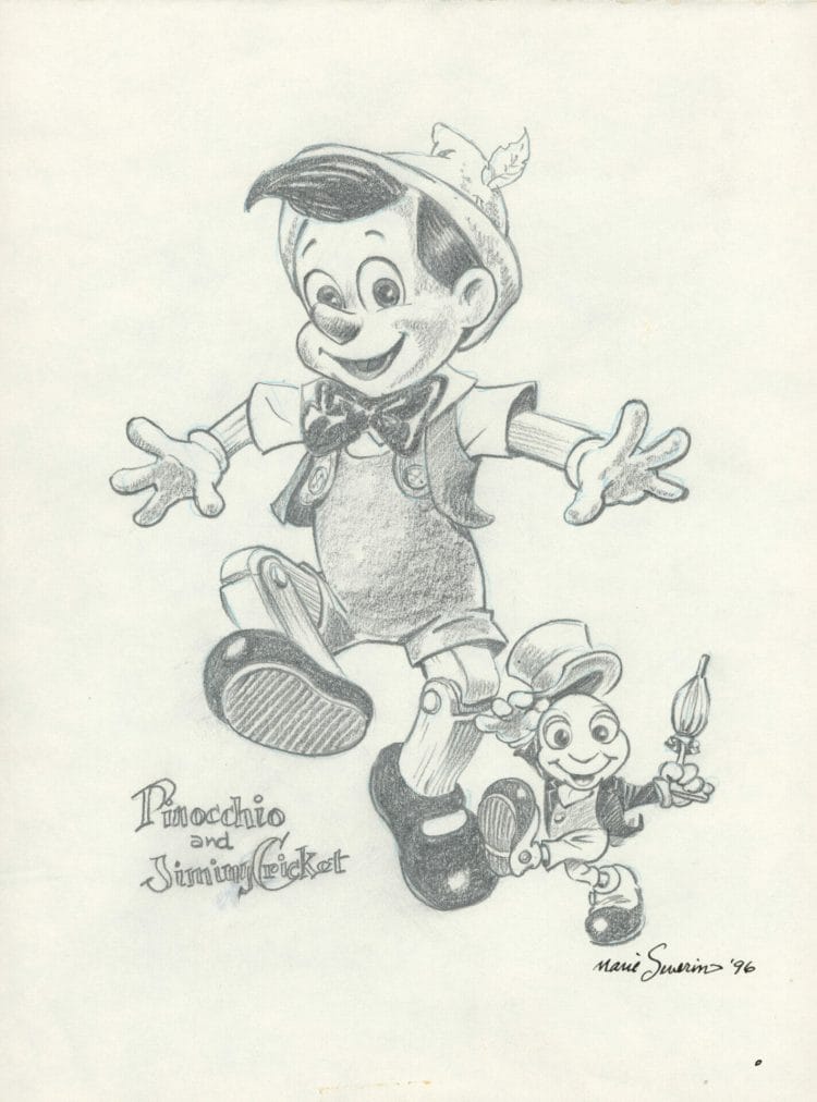 Pinocchio & Jiminy Cricket by Marie Severin.