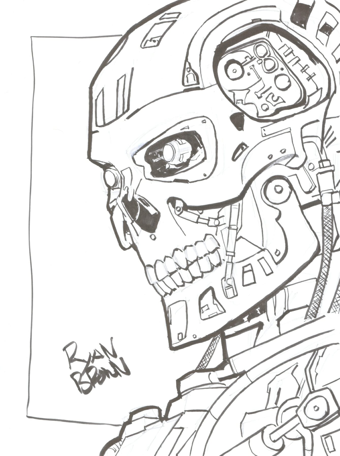 Terminator Sketch By Ryan Brown Panel Gallery